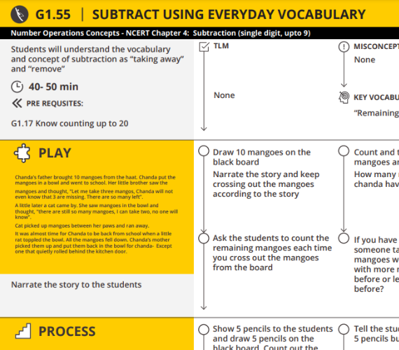 Subtract using everyday vocabulary